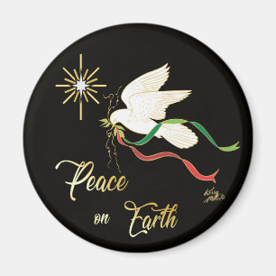 White Dove Spreading Peace On Earth Magnet