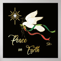 White Dove Spreading Peace On Earth