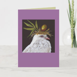 white dove with olive branch card