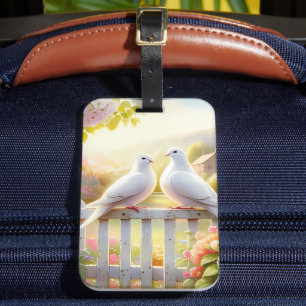 White Doves Cottage Garden Luggage Tag