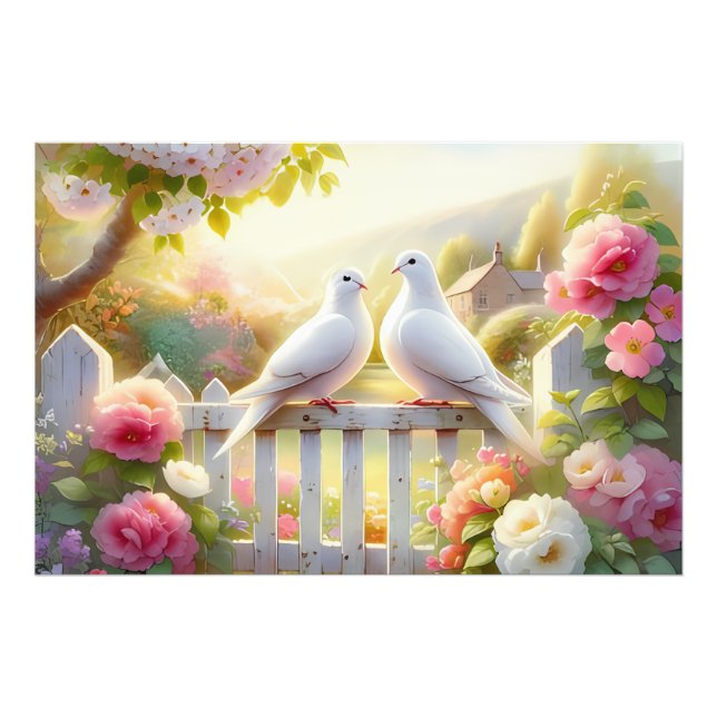 White Doves Cottage Garden Photo Print (Front)