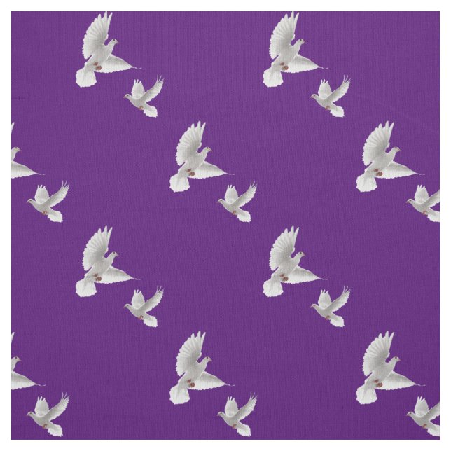 White Doves Fabric (Swatch)