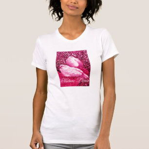WHITE DOVES IN PINK FUCHSIA / NATURE LOVER HEART T-Shirt