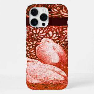 WHITE DOVES IN RED iPhone 16 PRO MAX CASE