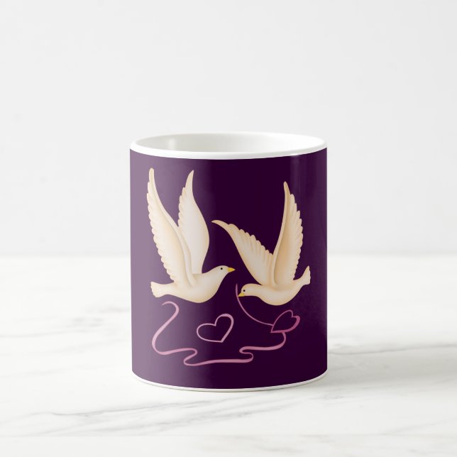 White Doves Making Hearts Mug (Center)