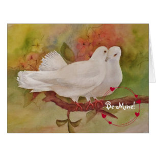 WHITE DOVES ON A BRANCH   BIG GREETING CARD