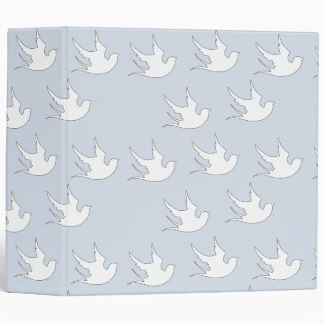 white doves on blue binder (Front/Spine)