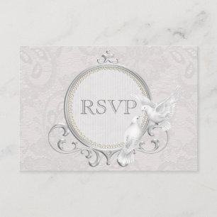 White Doves & Paisley Lace Wedding RSVP