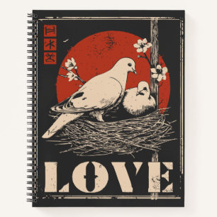White Doves Romance Peace Love Design Notebook