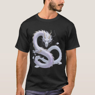 White Dragon Art Mythical Fantasy Aesthetic Or T-Shirt