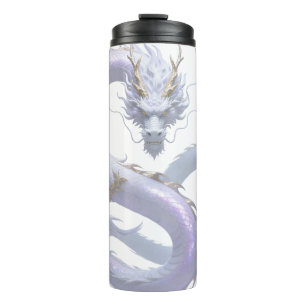 White Dragon Art   Mythical Fantasy Aesthetic   Or Thermal Tumbler