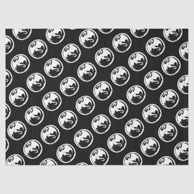 White Dragon black tissue paper medium (Front)