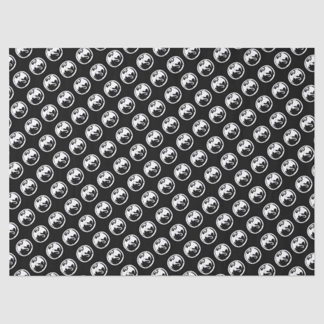 White Dragon black tissue paper small (Front)