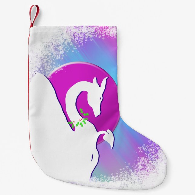 White Dragon Moon Holiday (Colourful Haze) Small Christmas Stocking (Front)