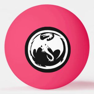 White Dragon pink orange glo 1 star ping pong ball