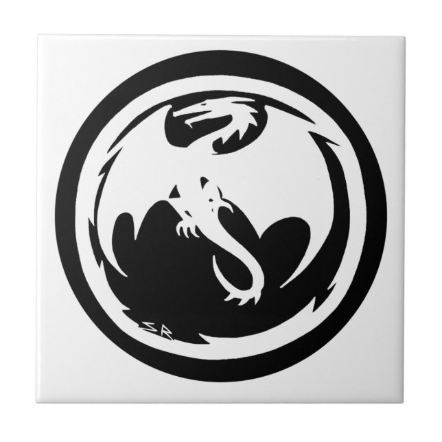 White Dragon small tile (Front)