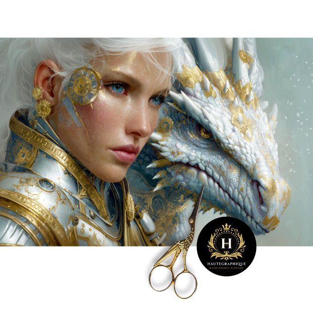 White Dragon Steampunk Fantasy Art Decoupage Tissue Paper (Creator Uploaded)