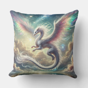 White Dragon Throw Pillow