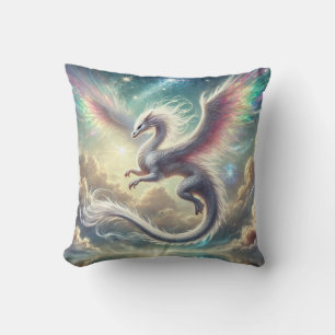 White Dragon Throw Pillow