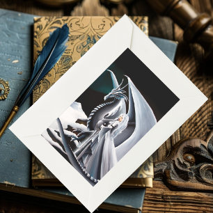 White Dragon Woman Fantasy Auroras Sticker