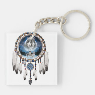 white dreamcatcher color doorway keychain