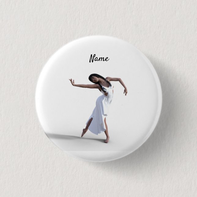 White Dress Dancer Thunder_Cove   1 Inch Round Button (Front)