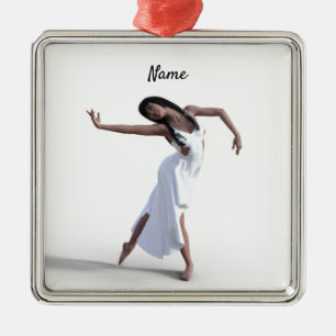 White Dress Dancer Thunder_Cove Metal Ornament