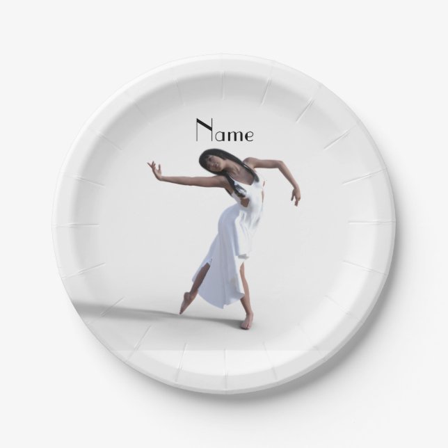 White Dress Dancer Thunder_Cove   Paper Plate (Front)