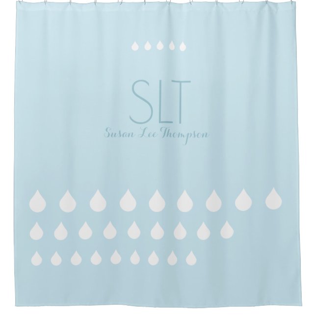 white drops with monogram on pale blue (Front)