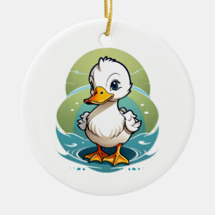 white-duck ceramic ornament