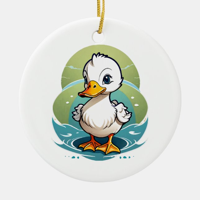 white-duck ceramic ornament (Front)