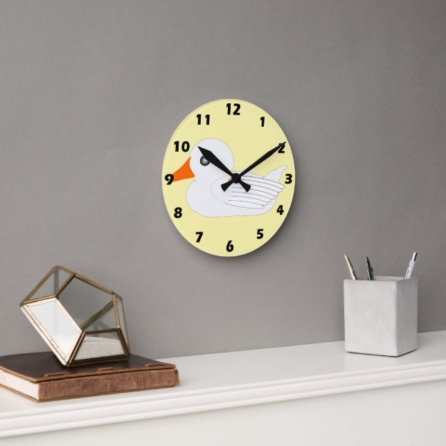 White Duck Design Round Clock (Office)