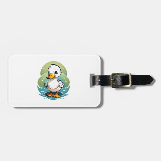 white-duck luggage tag (Front Horizontal)