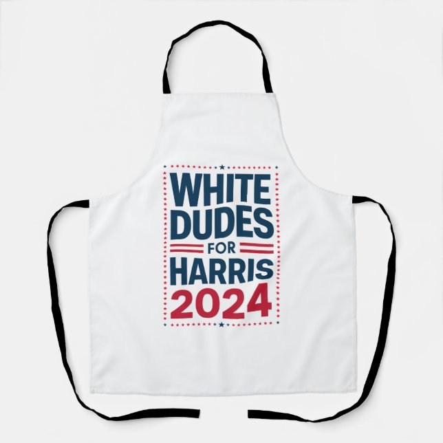 White Dudes For Harris-2024 Apron (Front)