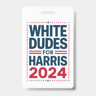 White Dudes For Harris-2024 Badge