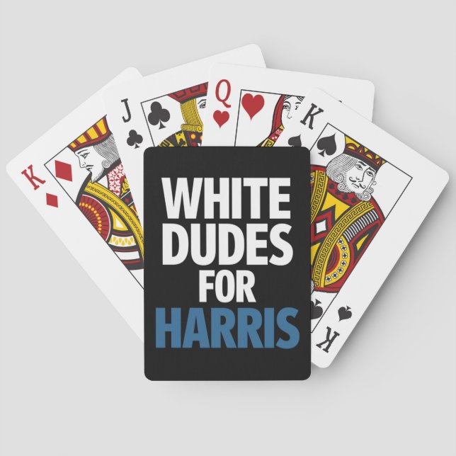 White Dudes For Harris Kamala Harris 2024 Election Playing Cards (Back)