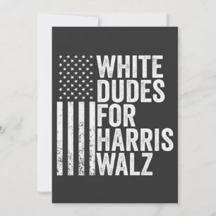 White Dudes For Harris Walz American Flag Election Holiday Card