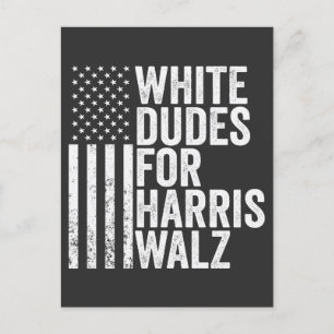White Dudes For Harris Walz American Flag Election Postcard