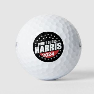 White Dudes For Kamala Harris 2024 Election Golf Balls