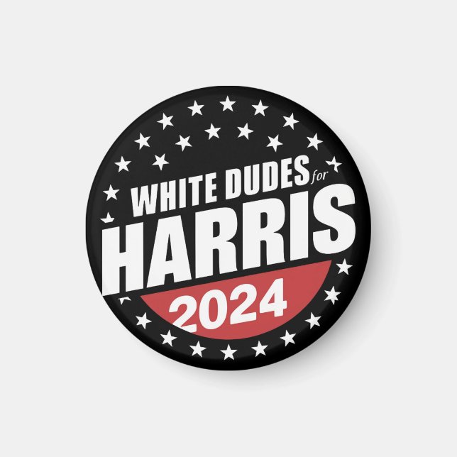White Dudes For Kamala Harris 2024 Election Magnet (Front)