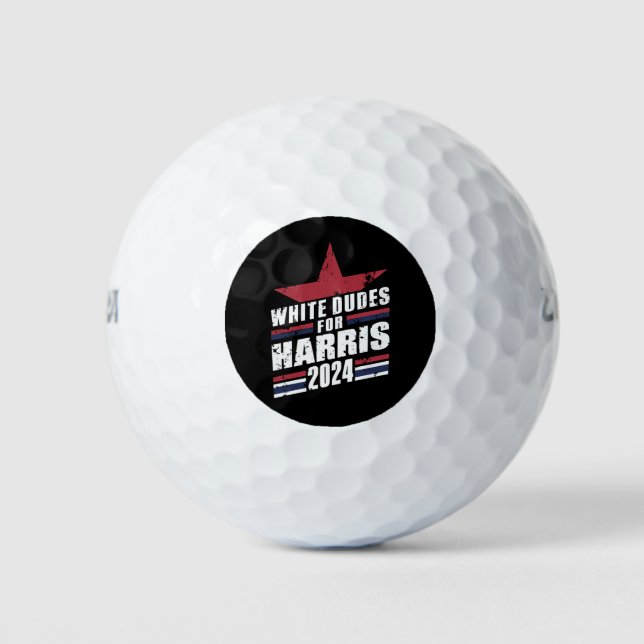 White Dudes For Kamala Harris 2024 Golf Balls (Front)