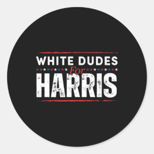White Dudes For Kamala Harris Mens  Classic Round Sticker