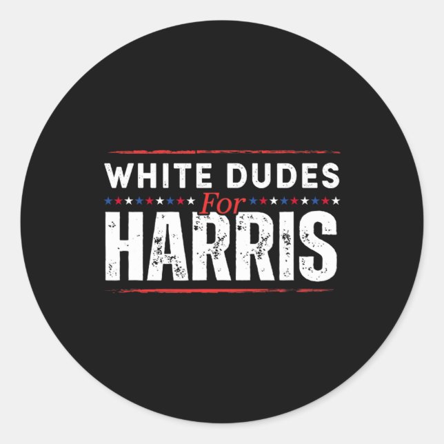 White Dudes For Kamala Harris Mens  Classic Round Sticker (Front)