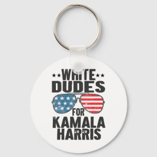 White Dudes For Kamala Harris Sungles Usa Keychain