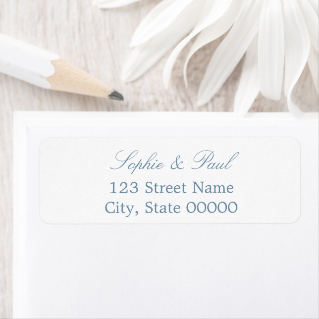 White Dusty Blue Return Address Label (Insitu)