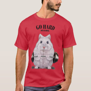 White Dwarf Hamster Muscle Training Weightlifting  T-Shirt
