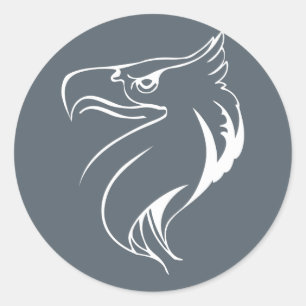 White eagle classic round sticker