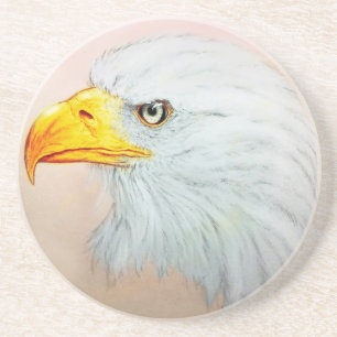 White Eagle SandStone Coaster, Bird Sketch Coaster