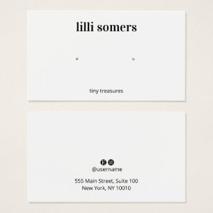 White Earring Display Card