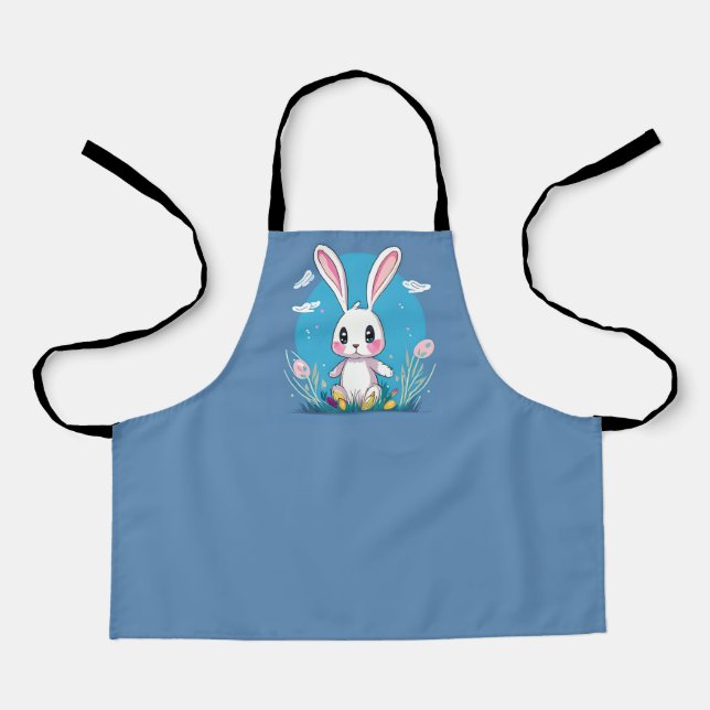 White Easter Bunny Apron (Front)
